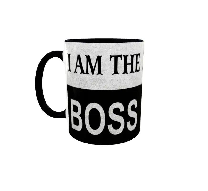 I am the boss, cana ceramica interior maner negru, 330ml