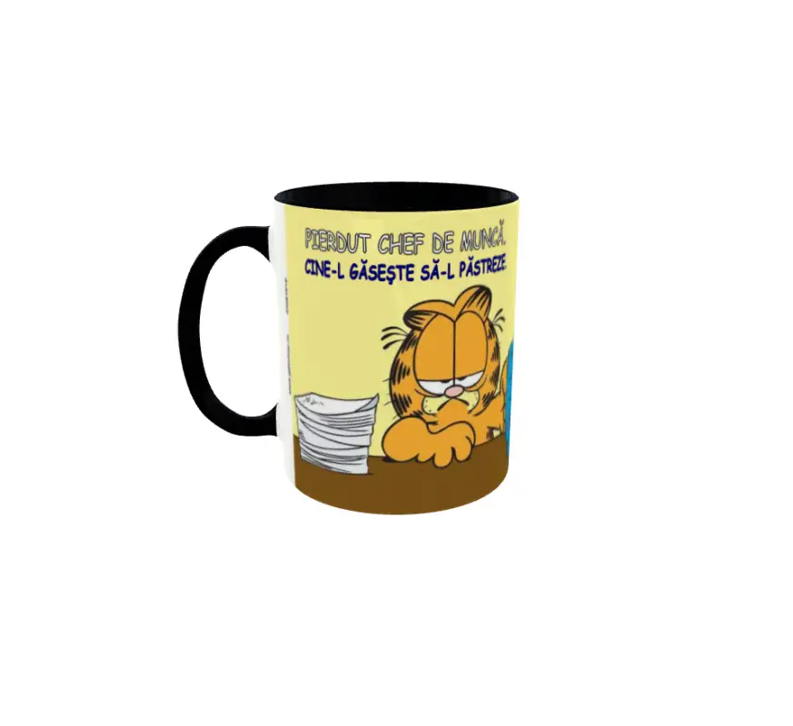 Pierdut chef de munca, cana ceramica, 330ml