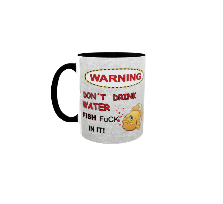 Warning... don t drink water, cana ceramica, 330ml, model 1v