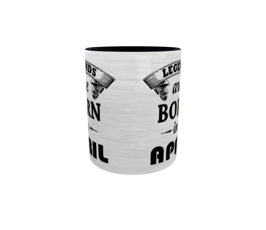 April, legends are born in, cana ceramica, 330ml, cgs1109dv
