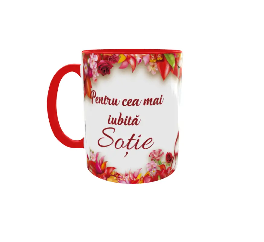 Pentru cea mai iubita sotie, cana ceramica, 330ml, cgs1196