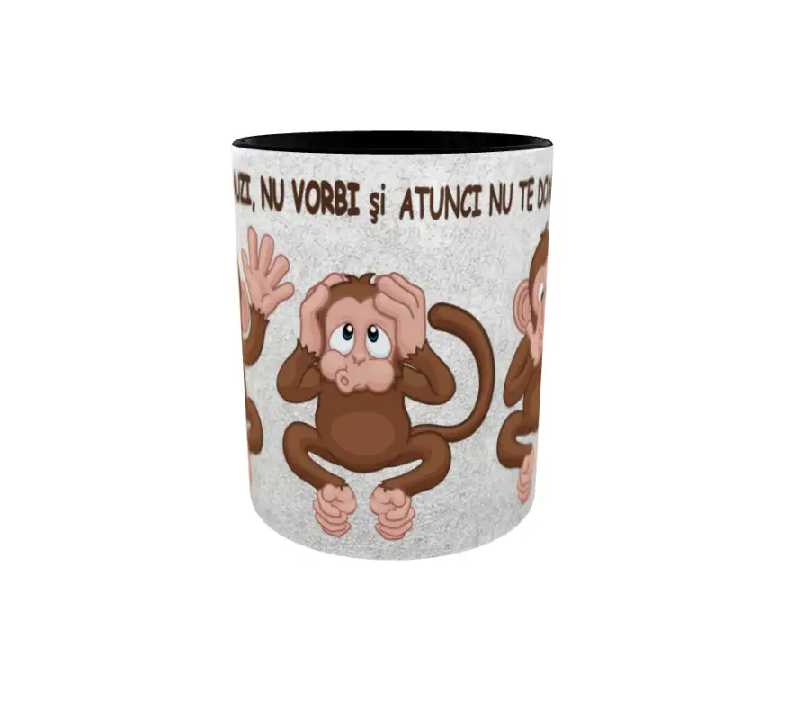 Nu privi, nu auzi, nu vorbi, cana ceramica, 330ml, cgs1332v