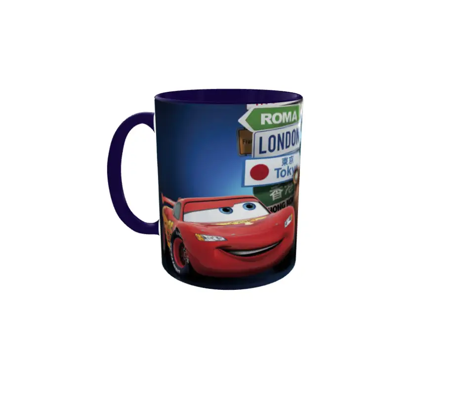 Fulger mc queen si bucsa, model 2, cana ceramica, 330ml