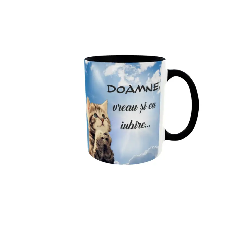 Doamne vreau si eu iubire..., cana din ceramica, 330mlv