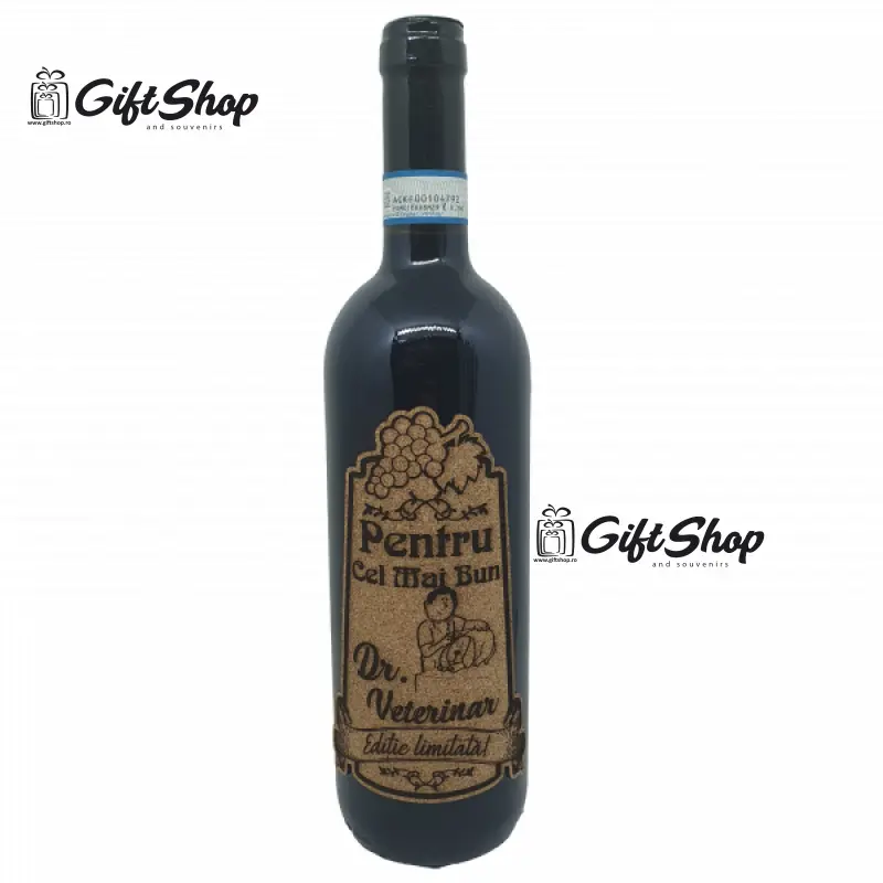Pentru cel mai bun doctor veterinar, editie limitata, vin rosu cabernet sauvignon, demisec, 750ml, 13.5% alcoolv