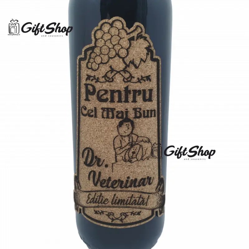 Pentru cel mai bun doctor veterinar, editie limitata, vin rosu cabernet sauvignon, demisec, 750ml, 13.5% alcoolv