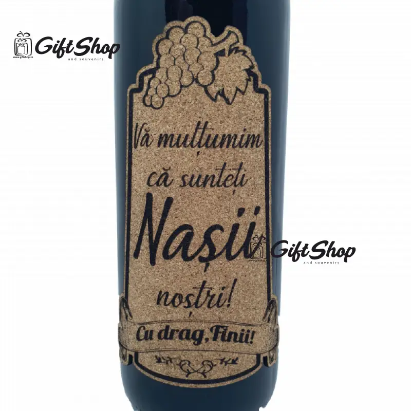 Va multumim ca sunteti nasii nostri, editie limitata, vin rosu cabernet sauvignon, demisec, 750ml, 13.5% alcoolv