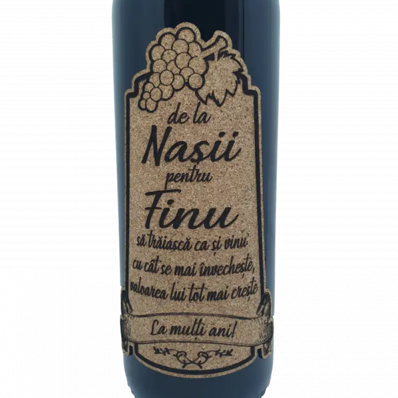 De la nasii pentru finu, eticheta pluta cu mesajv