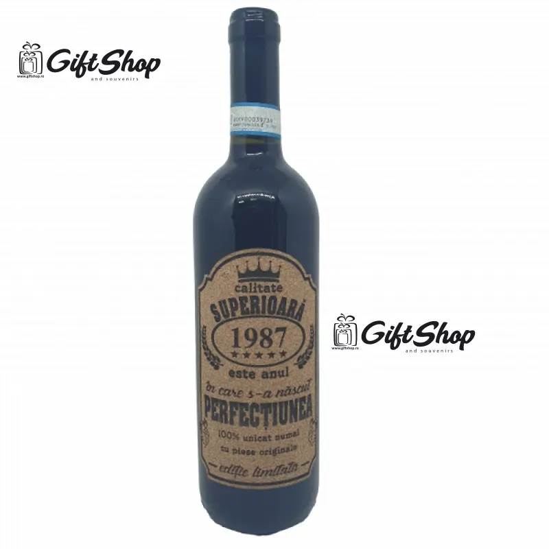 1987 este anul in care s-a nascut perfectiunea, editie limitata, vin rosu cabernet sauvignon, demisec, 750ml, 13.5% alcoolv