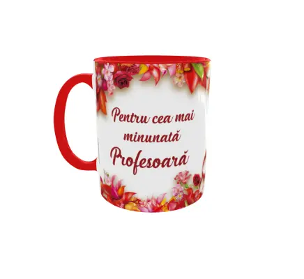 Pentru cea mai minunata profesoara, cana ceramica, 330ml, cgs1193