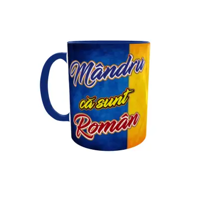 Mandru ca sunt roman, cana ceramica, 330ml, cgs1330