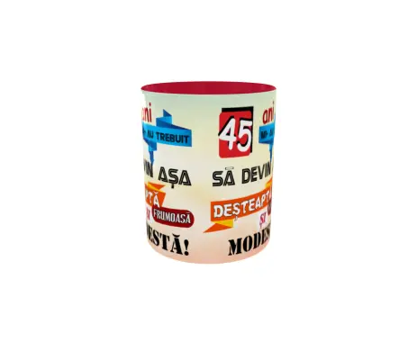 45 ani mi-au trebuit sa devin asa desteapta, cana ceramica, 330ml